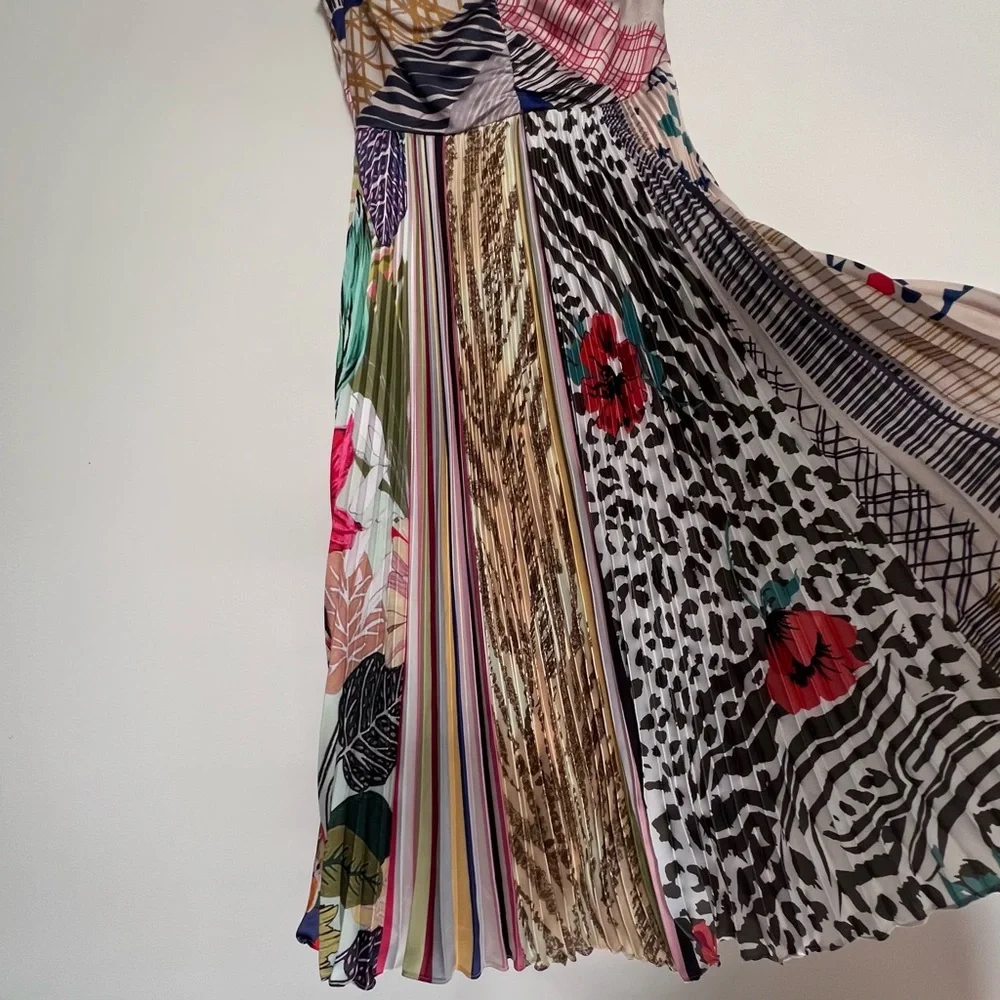 NWT Anthropologie Geisha Designs Jacinta Pleated Midi Dress - 2 - Picture 7 of 9